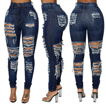 Washed Ripped Denim Jeans