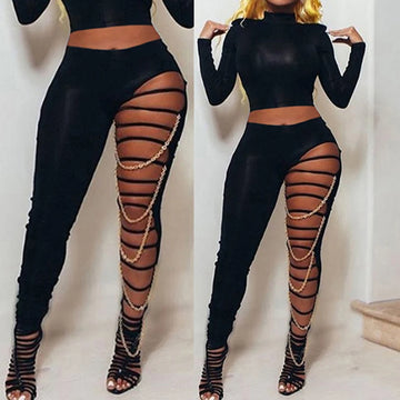 High Waist Ripped Leggings