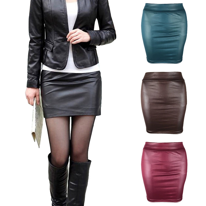 Women's Fauk Leather Skirt