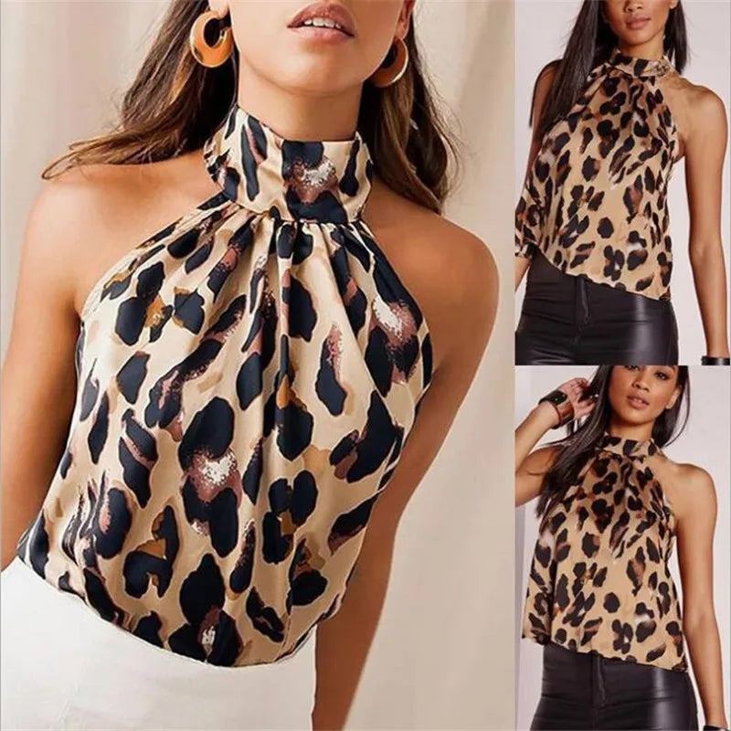 Leopard Print Halter Top